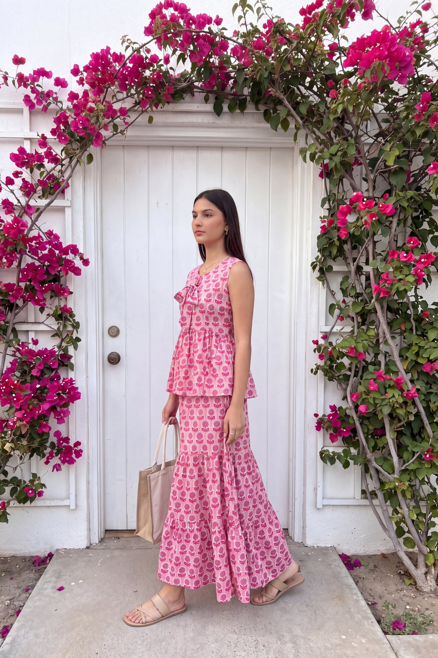 Blush Tiered Cotton Skirt Set — image 9