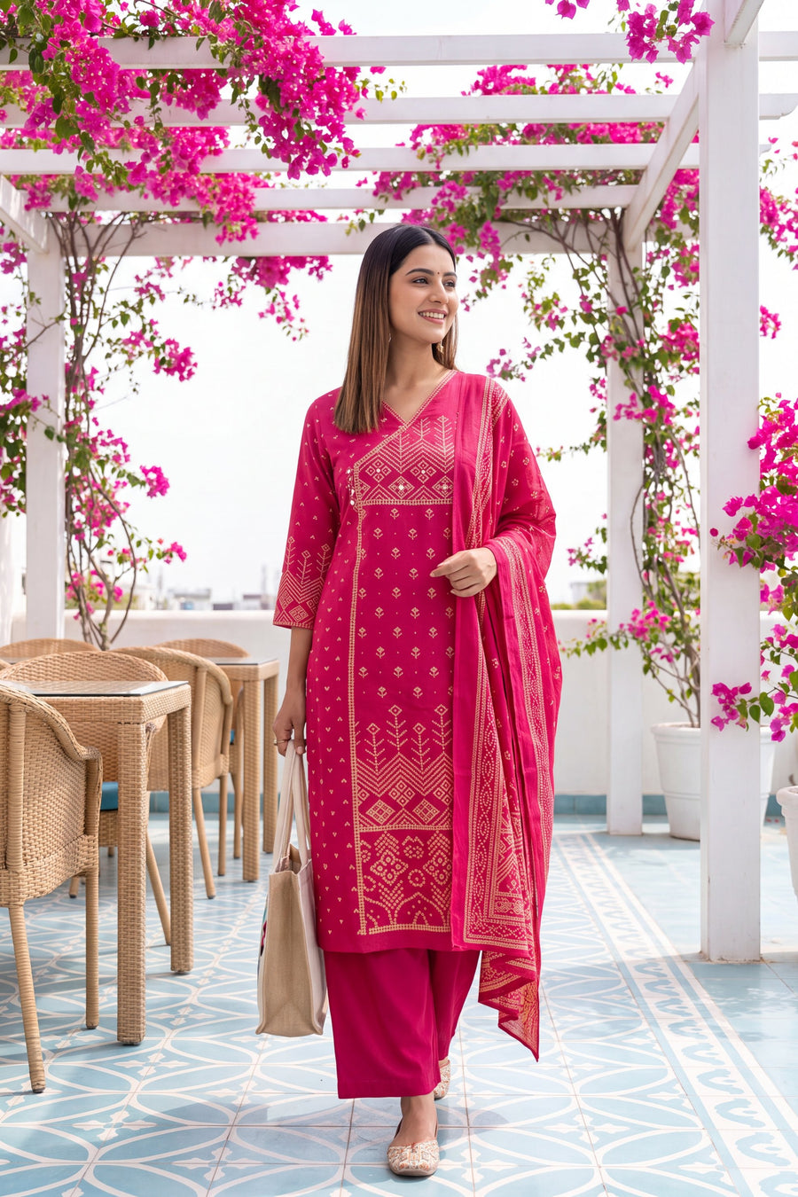 Petal Haven Cotton Dupatta Set — image 7