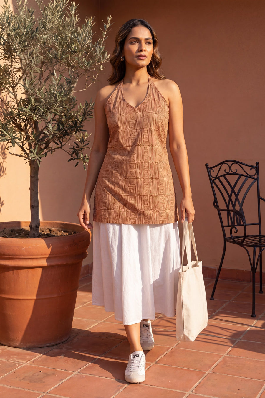 Mulberry Velvet Halter Cotton Top — image 20