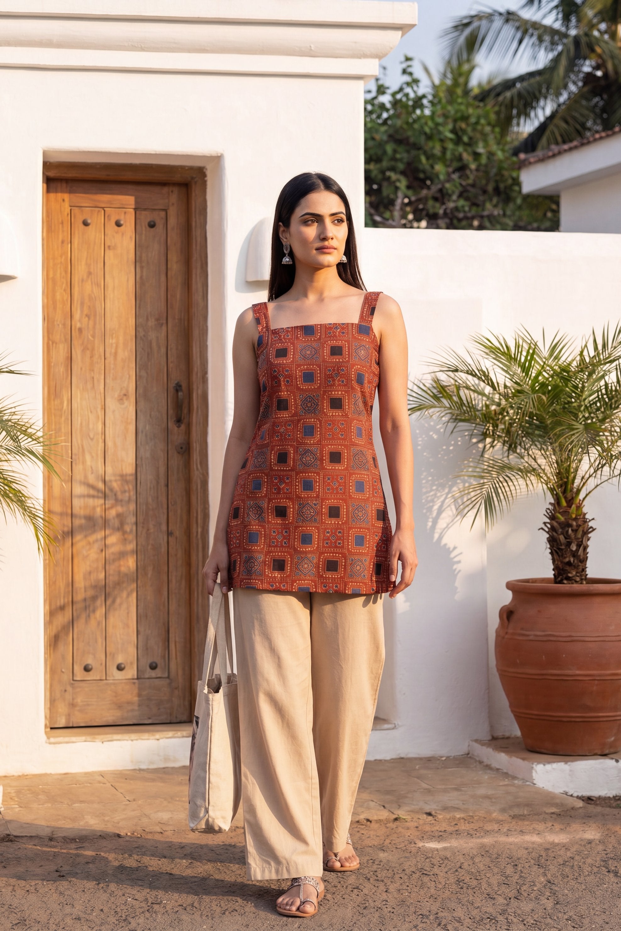 Wine Reverie Square Neck Cotton Top