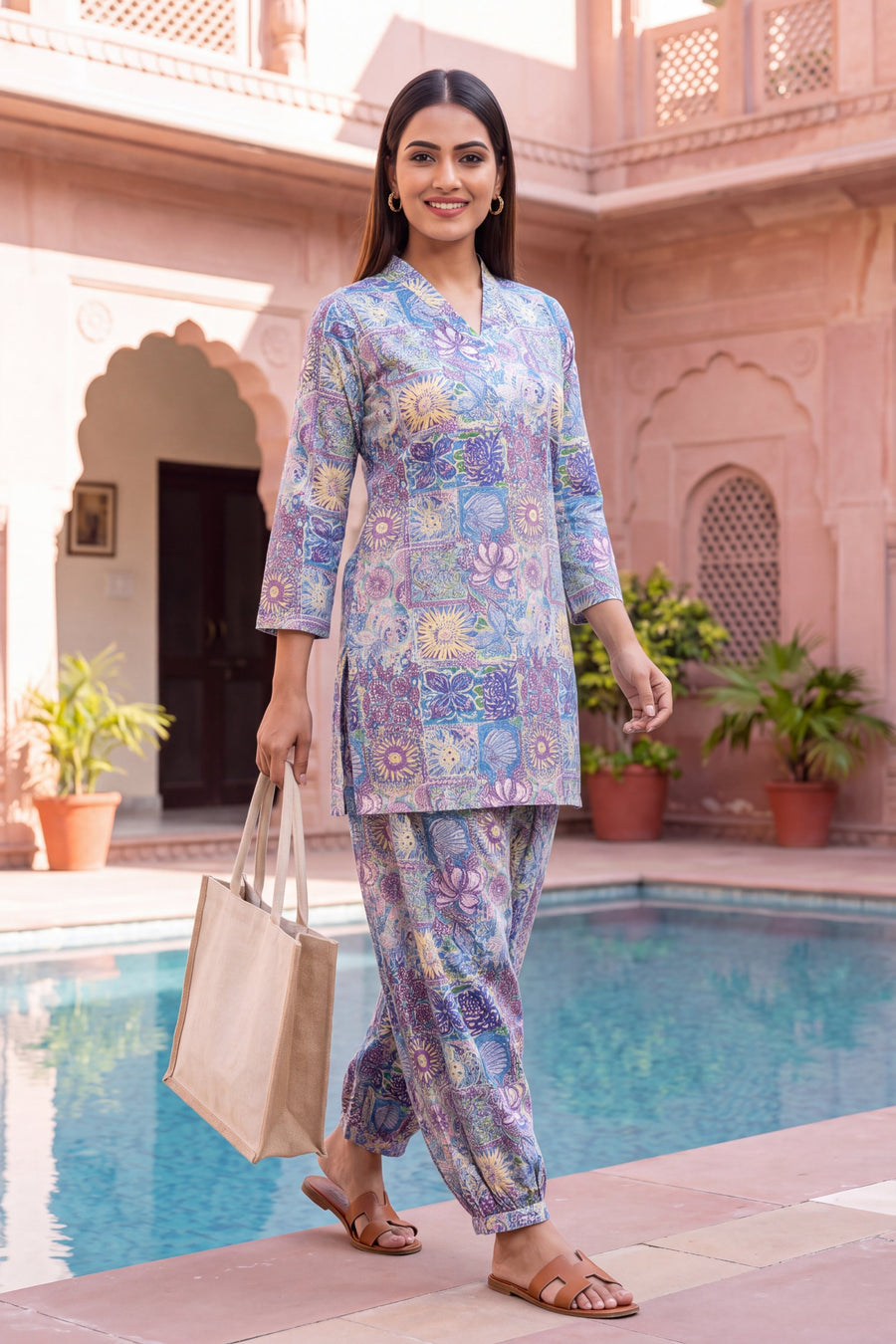 Amethyst Trail Cotton Farshi Salwar Set — image 9