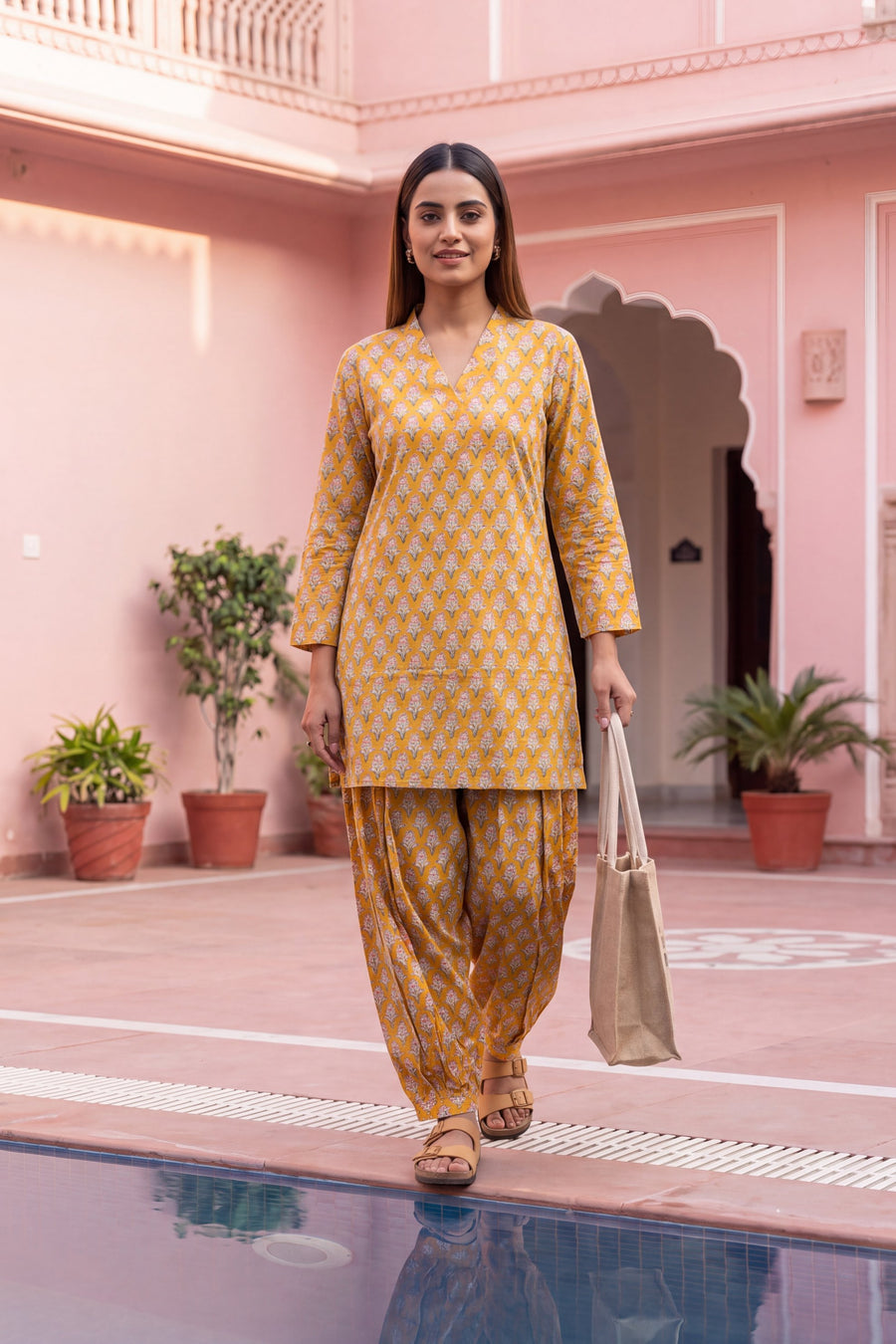 Amber Ripple Cotton Farshi Salwar Set — image 6