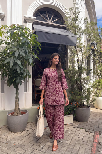 Plum Paisley Cotton Co-ord Set