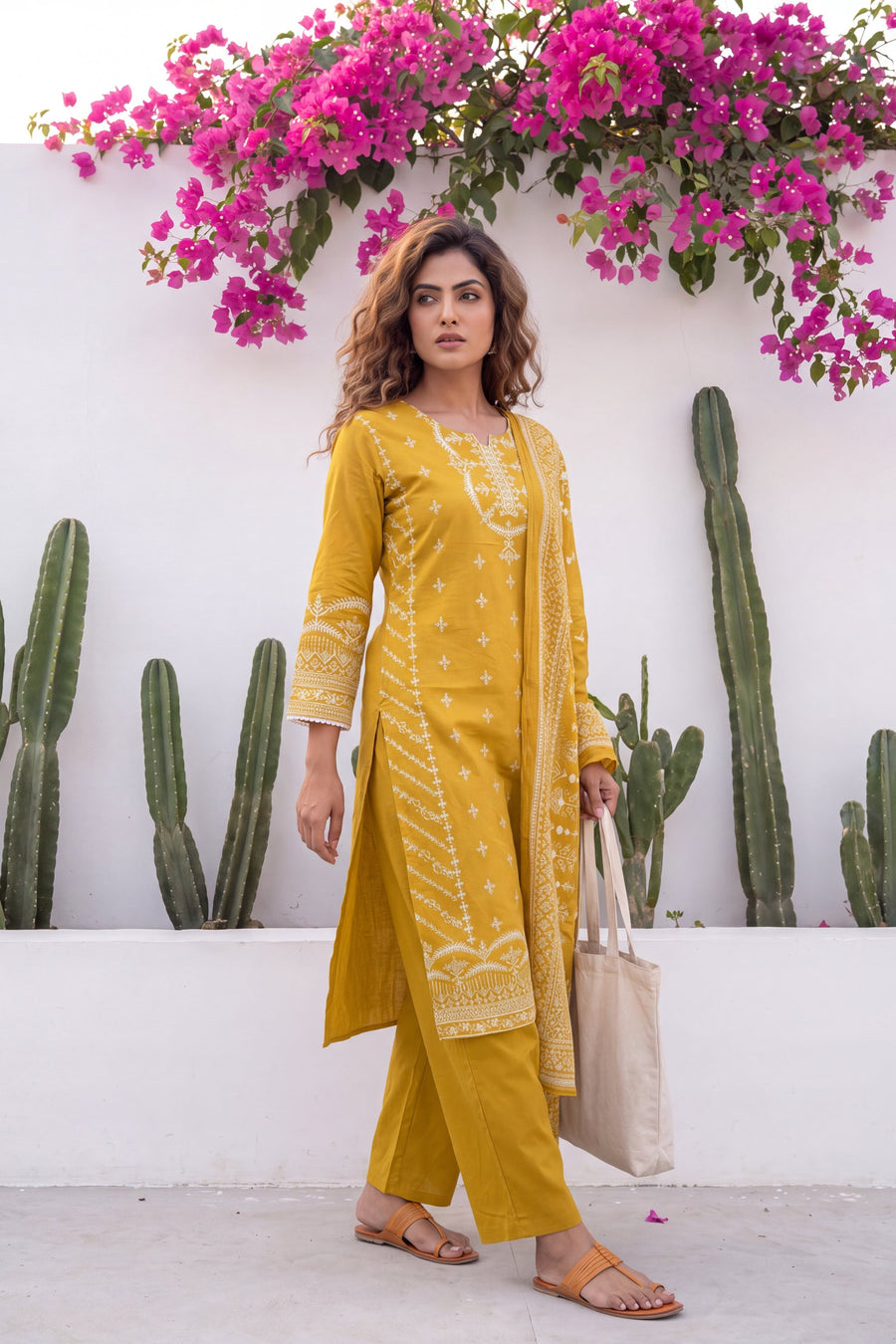 Toscana Goldenrod Cotton Dupatta Set — image 12