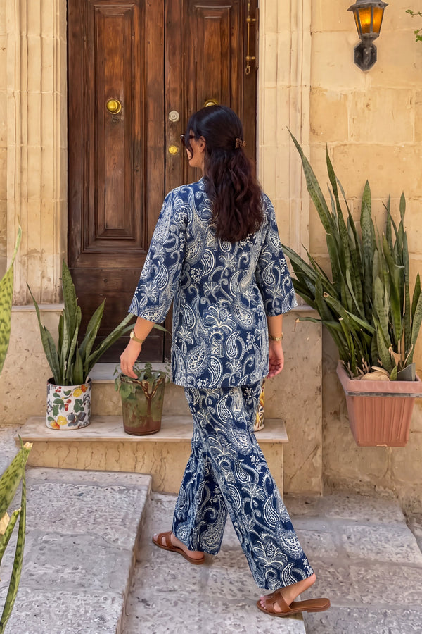 Nightfall Bloom Angrakha Cotton Co-ord Set