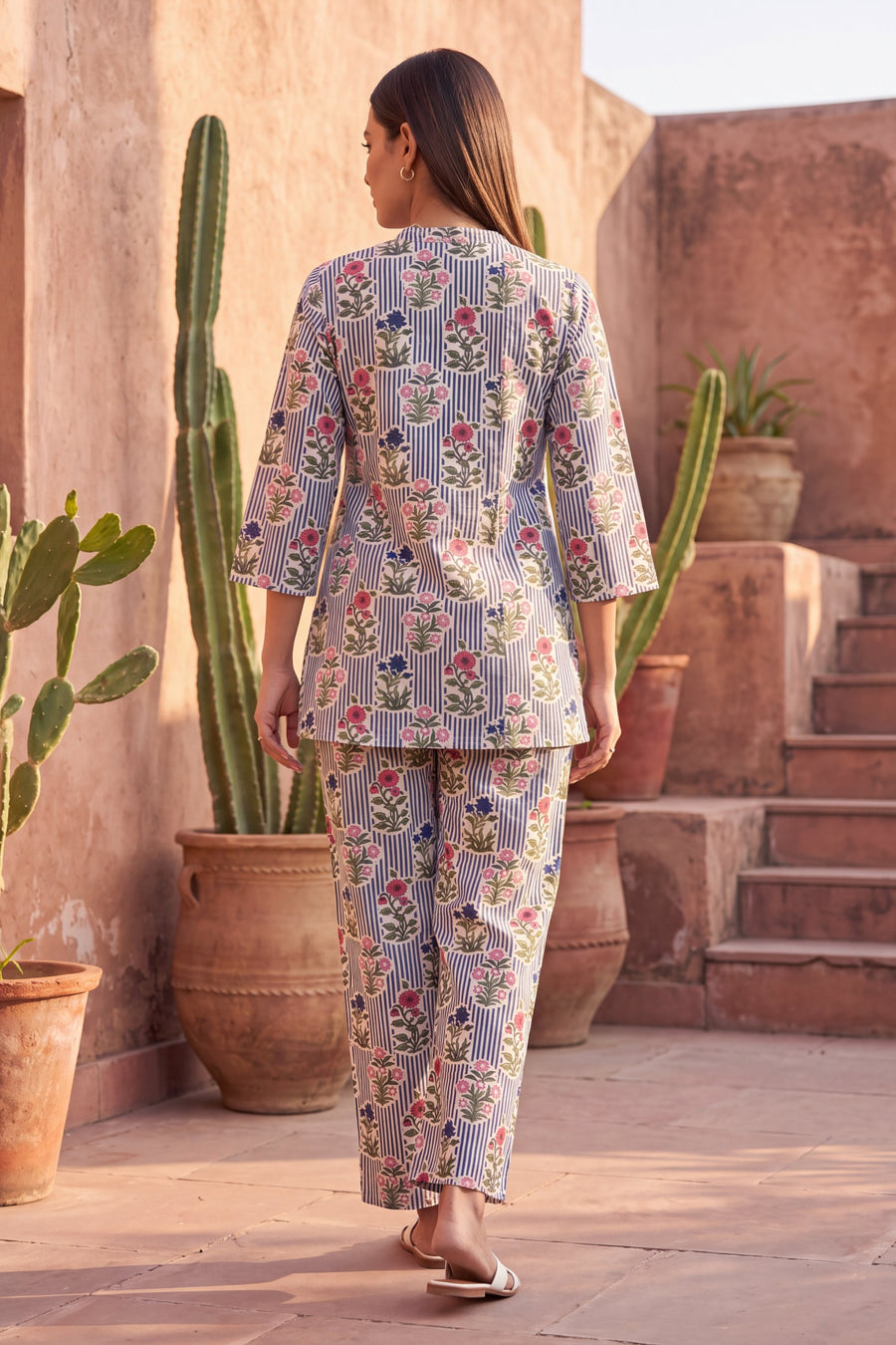 Misty Bluebell Angrakha Cotton Co-ord Set — image 2