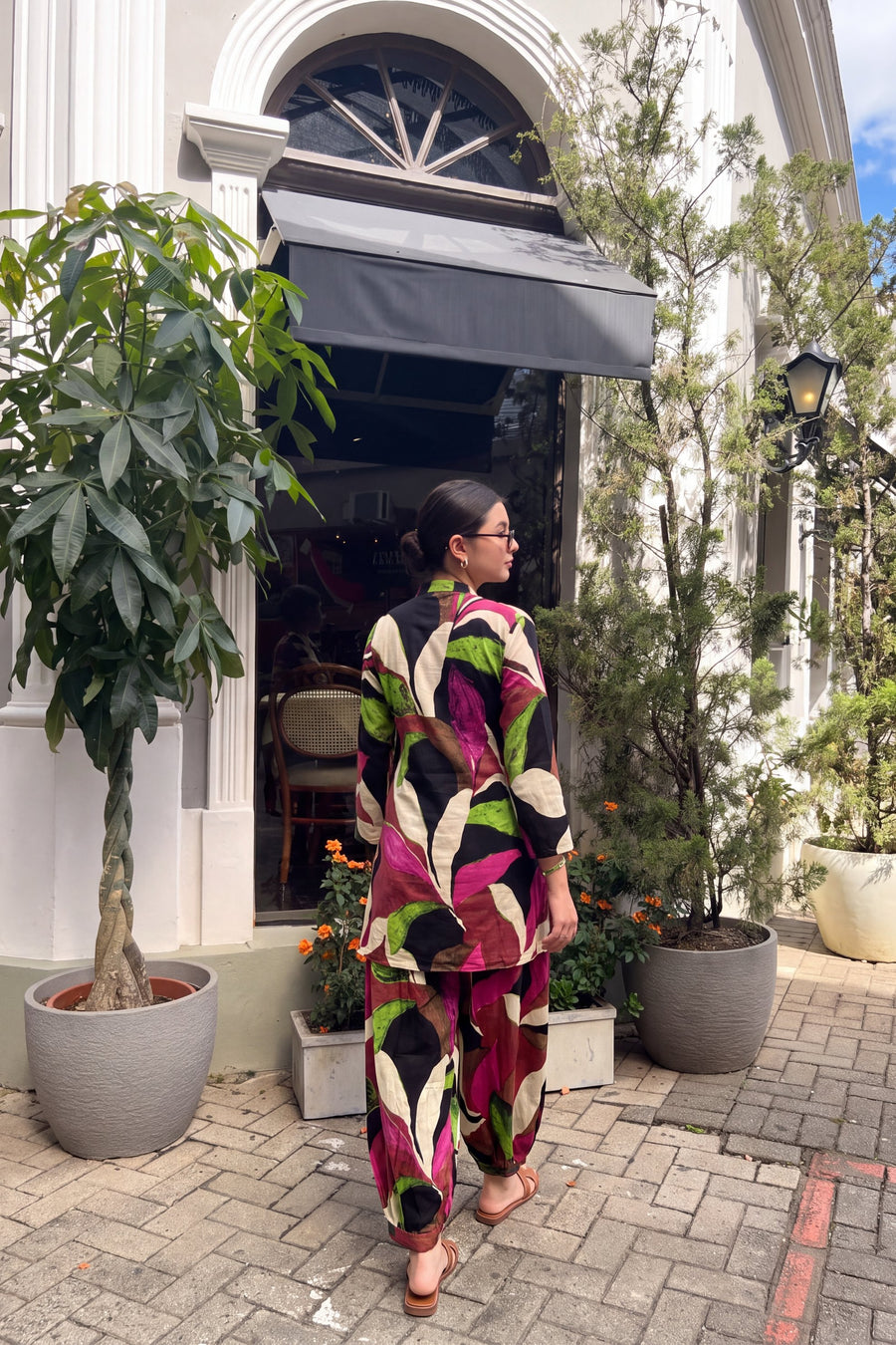 Magenta Foliage Cotton Farshi Salwar Set — image 18