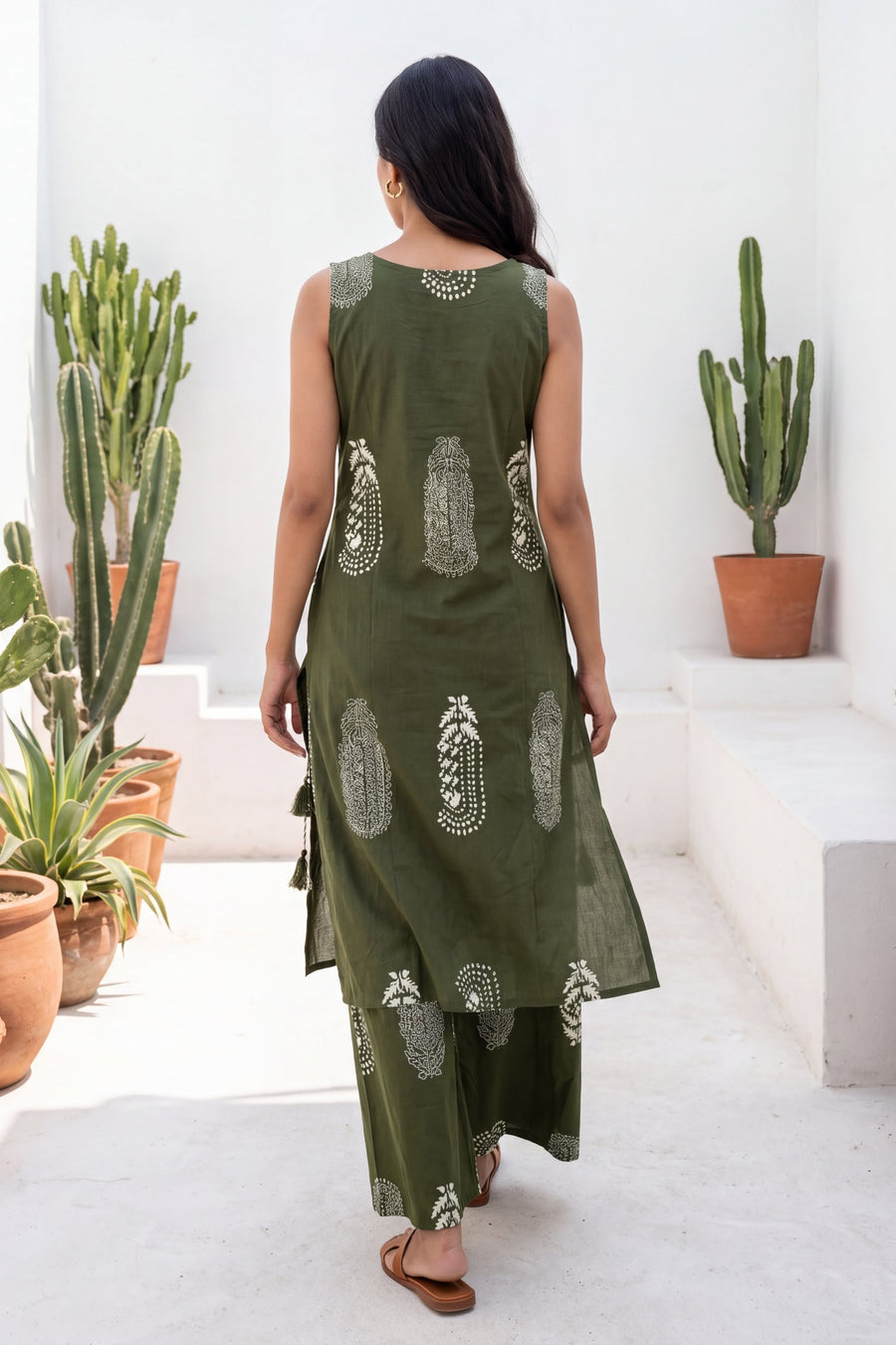 Basil Ease Sleeveless Cotton Co-ord Set — image 11