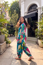 Lagoon Foliage Cotton Farshi Salwar Set