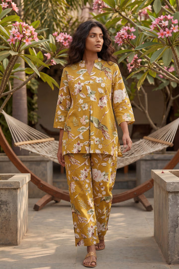 Golden Meadow Mustard Cotton Co-ord Set