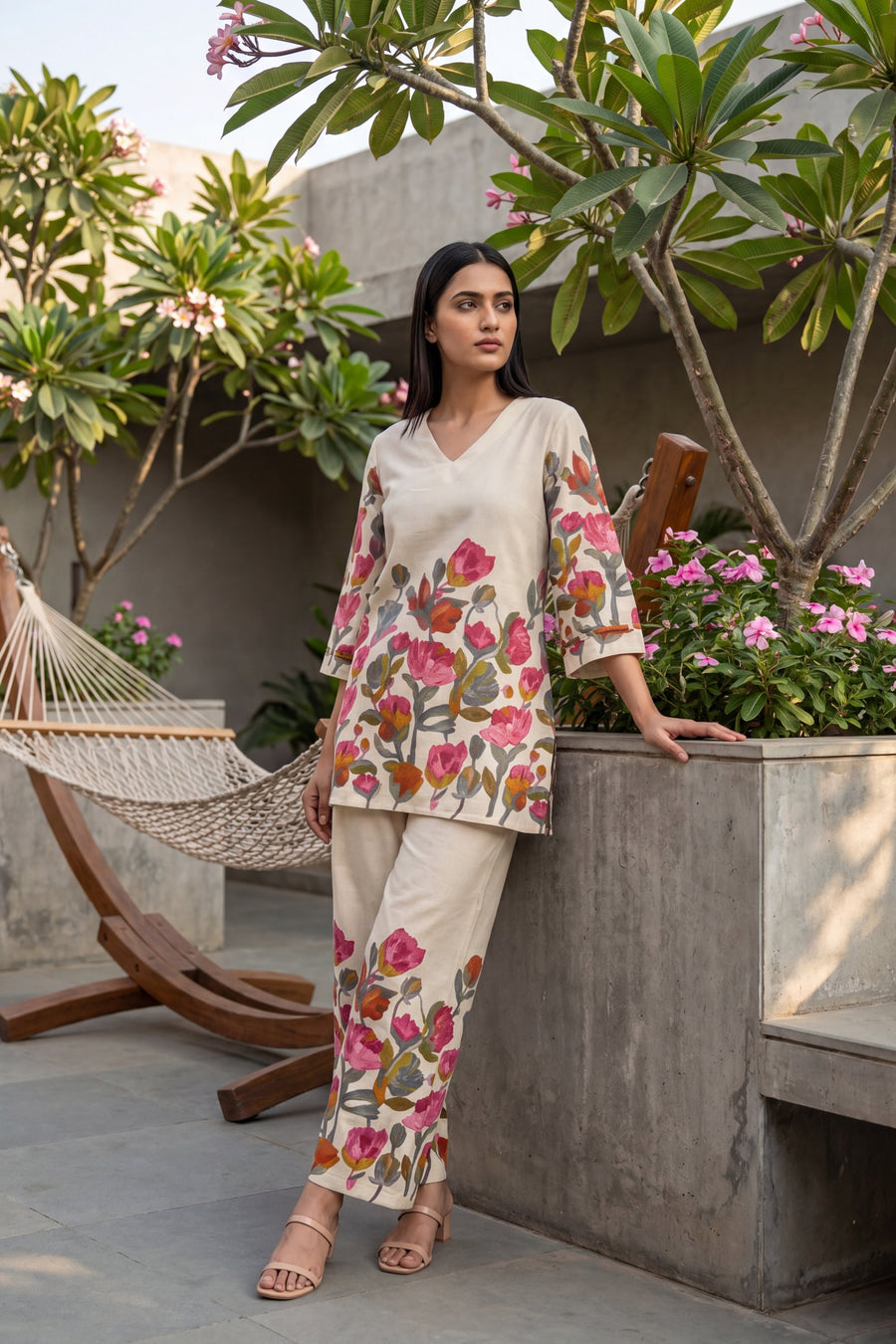 Tulip Cascade Ivory Floral Cotton Co-ord Set — image 8