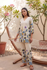 Blush Petal Drift Floral Cotton Suit Set