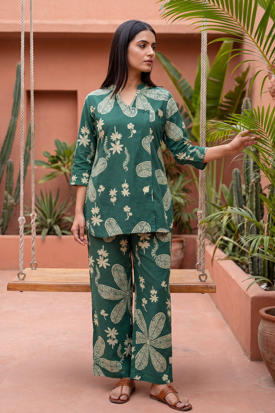 Grove Forest Green Floral Cotton Co-ord Set — image 5