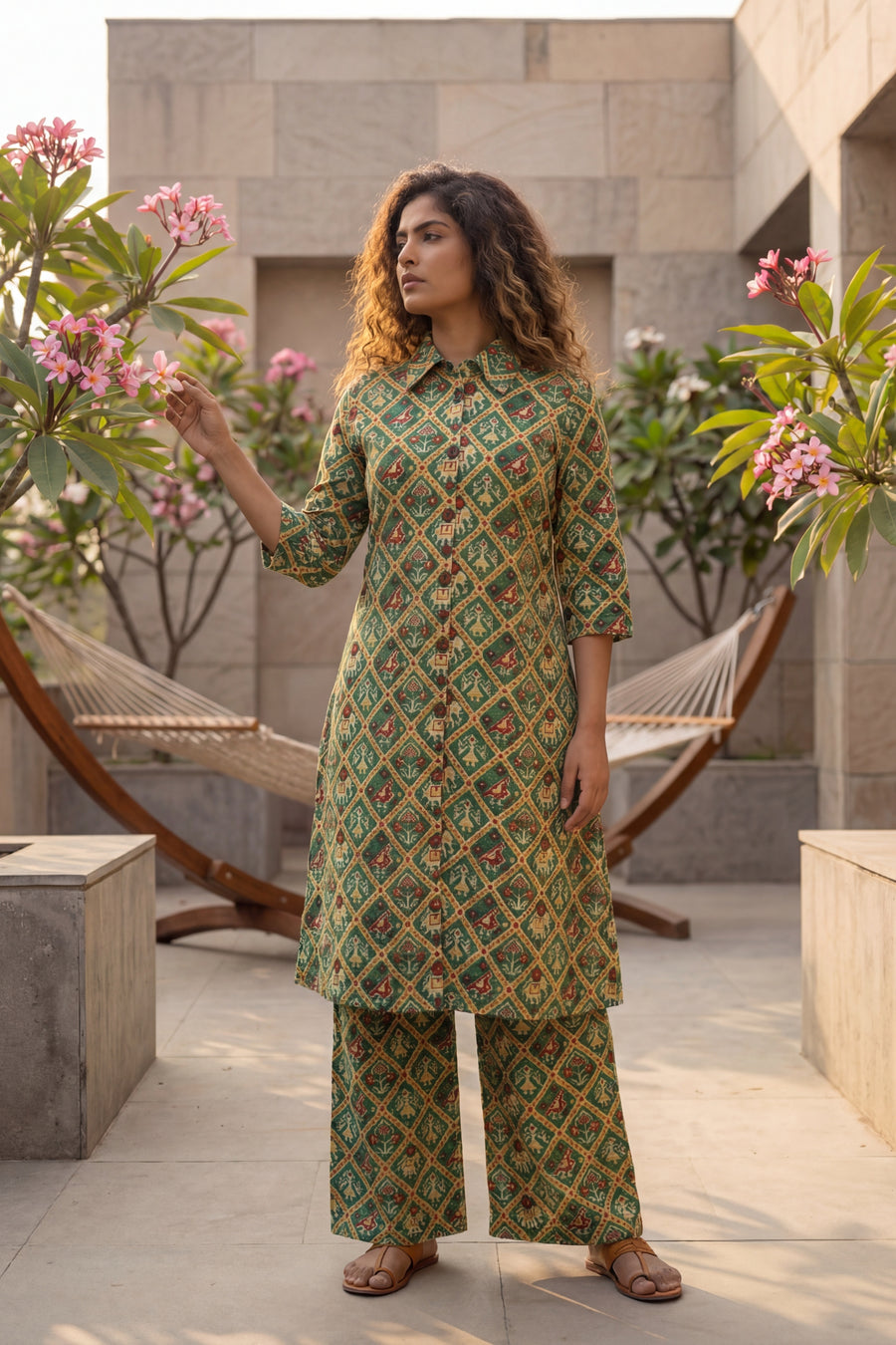 Teal Heritage Cotton Co-ord Set — image 3