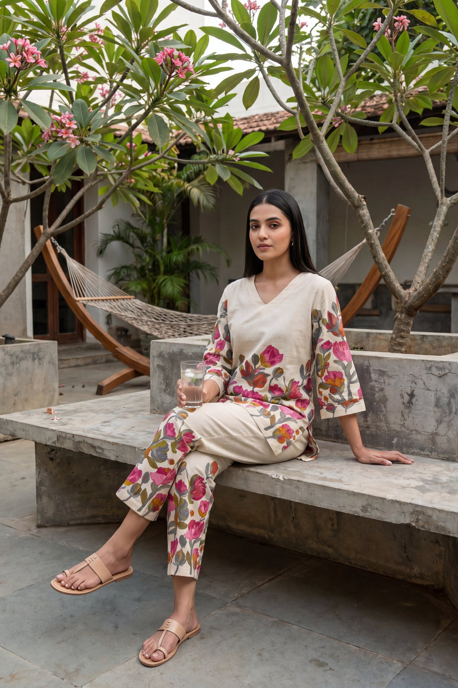 Tulip Cascade Ivory Floral Cotton Co-ord Set — image 10