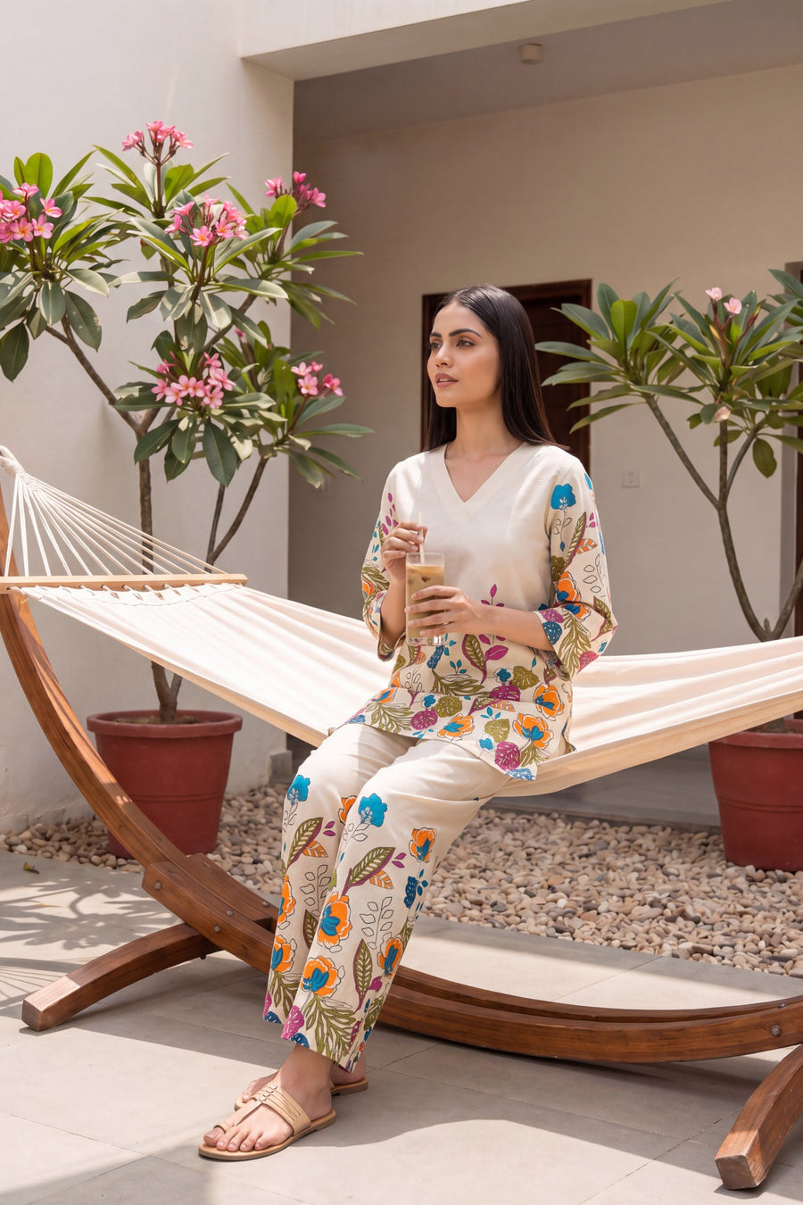 Papaya Grove Ivory Scattered Floral Cotton Co-ord Set — image 9