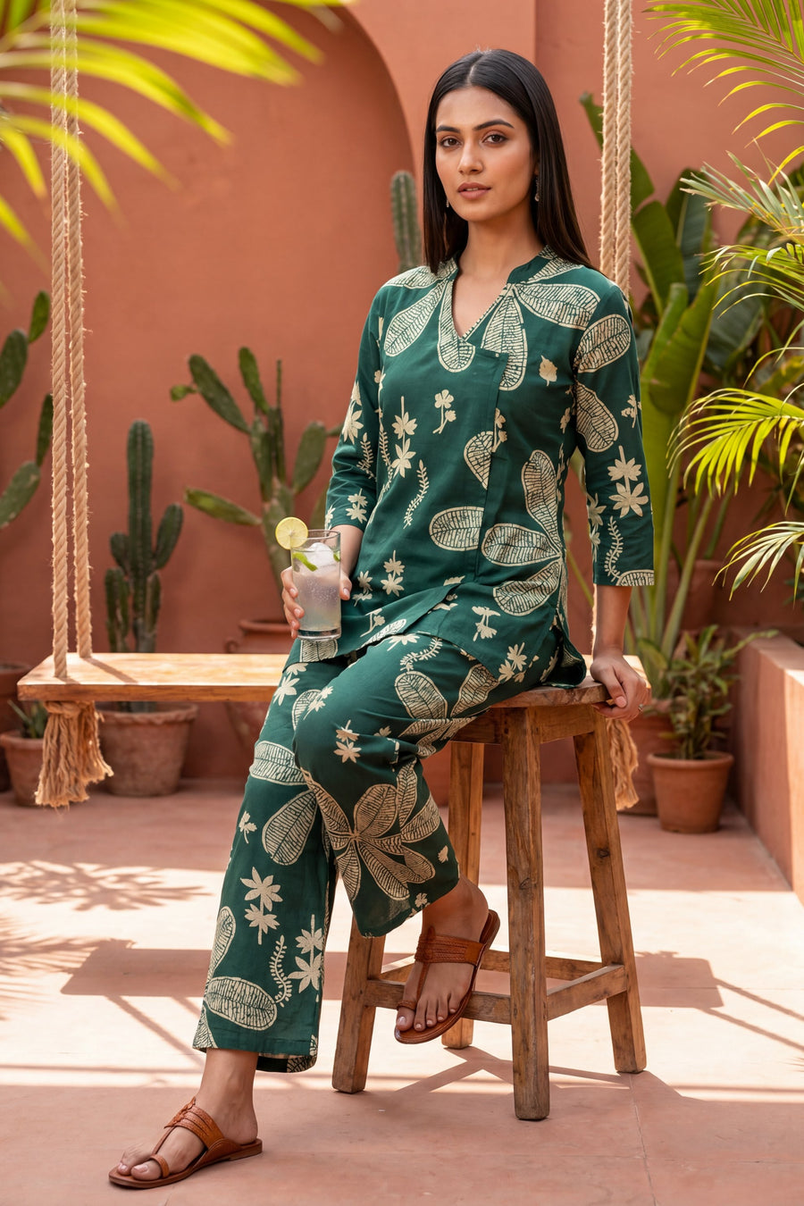 Grove Forest Green Floral Cotton Co-ord Set — image 10