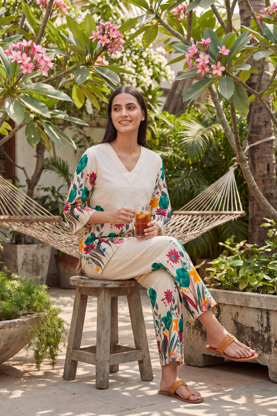 Ivory Scattered Floral Cotton Co-ord Set — image 9