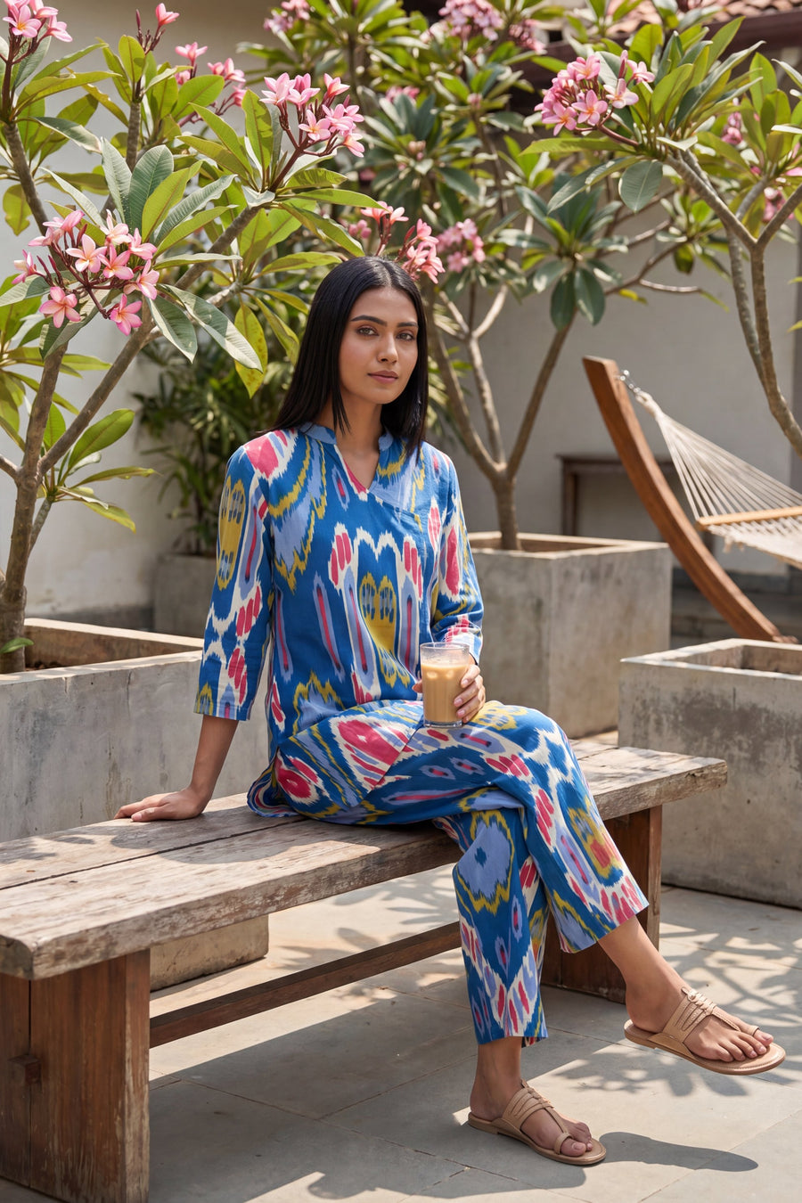 Abstract Whisper Cobalt Ikat Co-ord Set — image 8