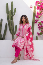 Amber Dusk Striped Floral Cotton Suit Set