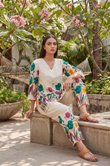 Ivory Scattered Floral Cotton Co-ord Set