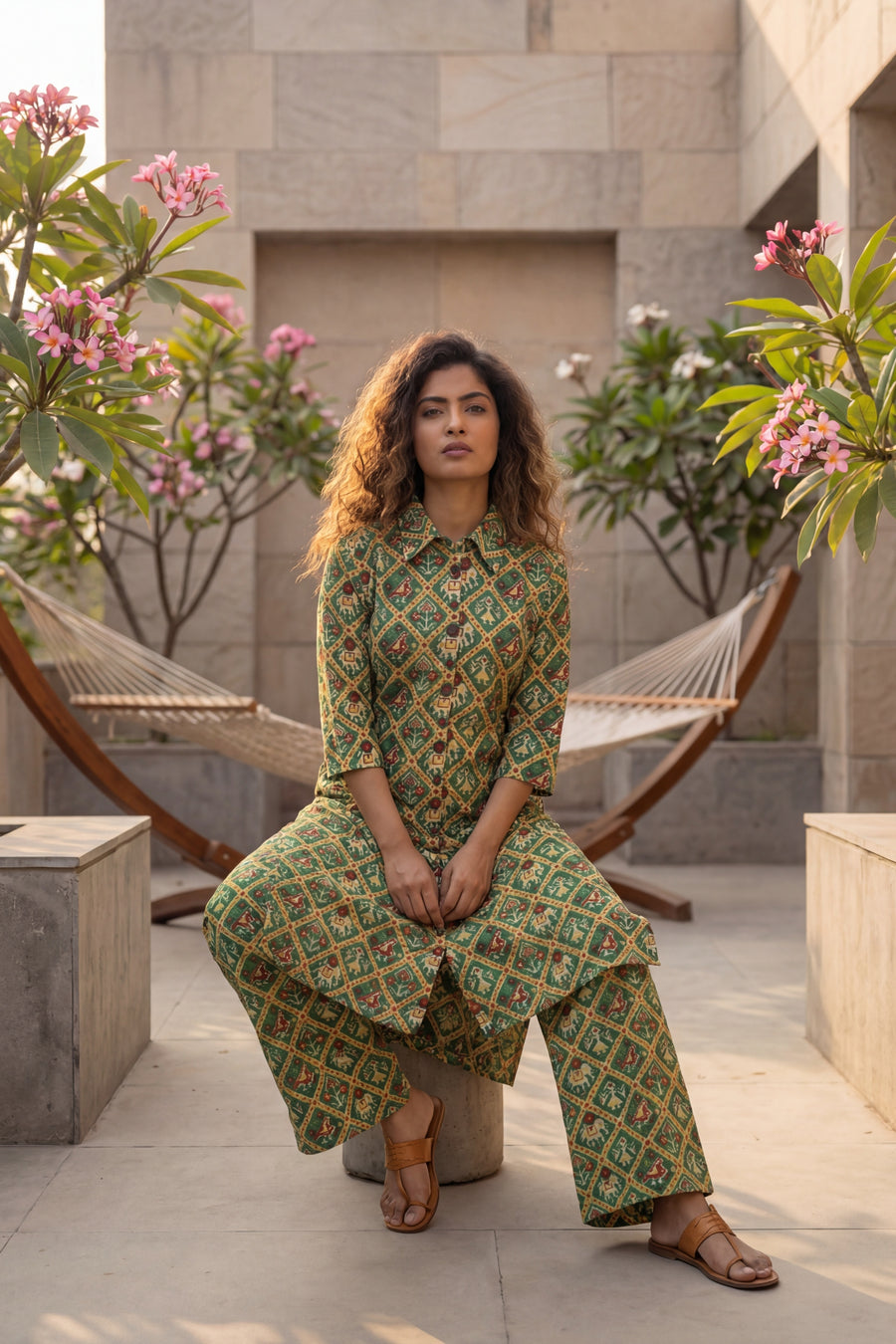 Teal Heritage Cotton Co-ord Set — image 9