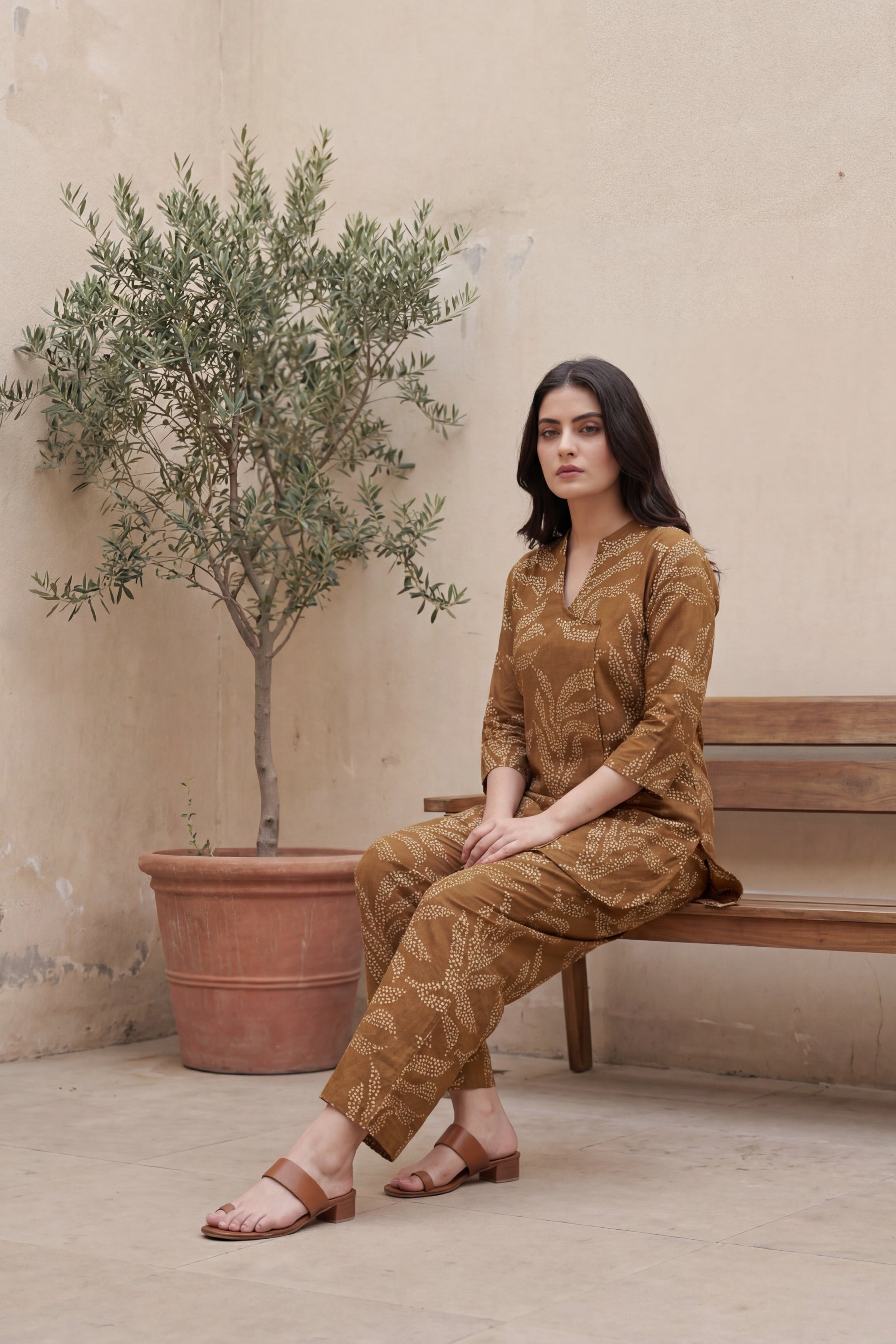 Earthy Grace Cotton Angrakha Co-ord Set - Me&My