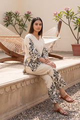 Trail Ivory Floral Embroidered Cotton Co-ord Set