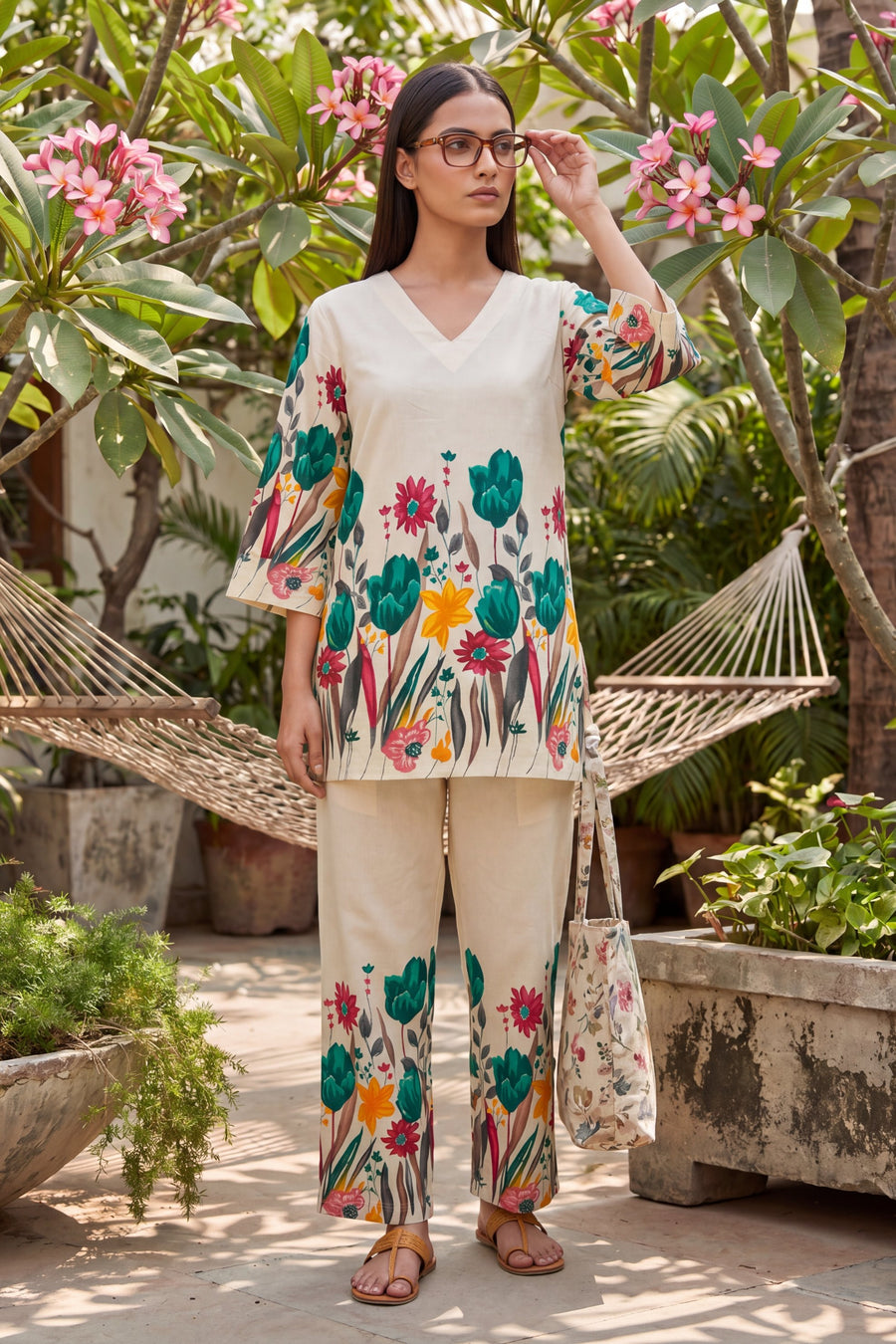 Ivory Scattered Floral Cotton Co-ord Set — image 6