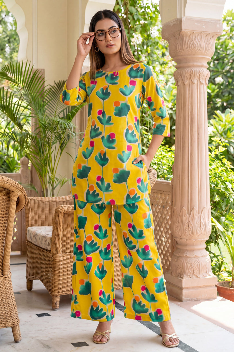 Marigold Elegance Cotton Co-ord Set — image 17