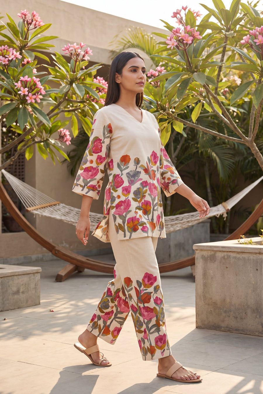Tulip Cascade Ivory Floral Cotton Co-ord Set — image 6