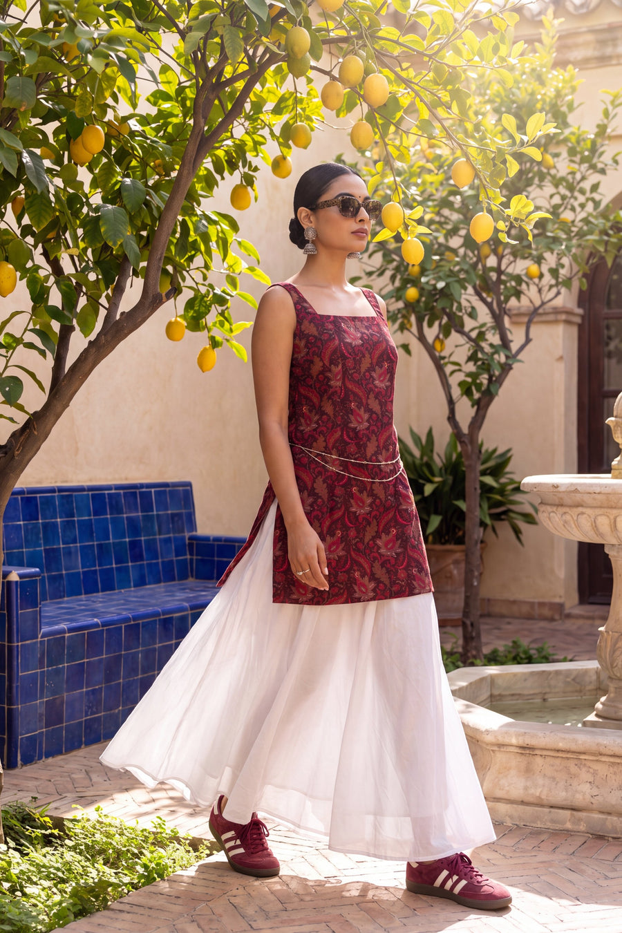Mulberry Wine Square Neck Cotton Top — image 5