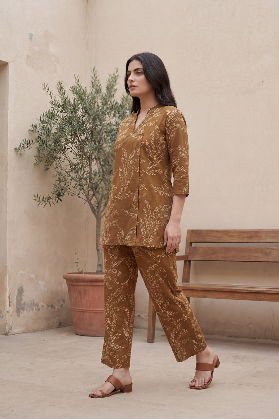 Earthy Grace Cotton Angrakha Co-ord Set — image 7