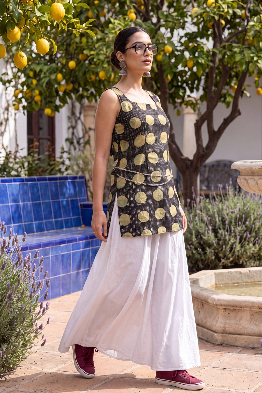 Indigo Dusk Square Neck Cotton Top — image 5