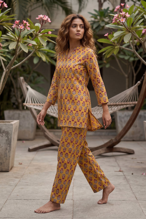 Regal Garden Mustard Cotton Co-ord Set