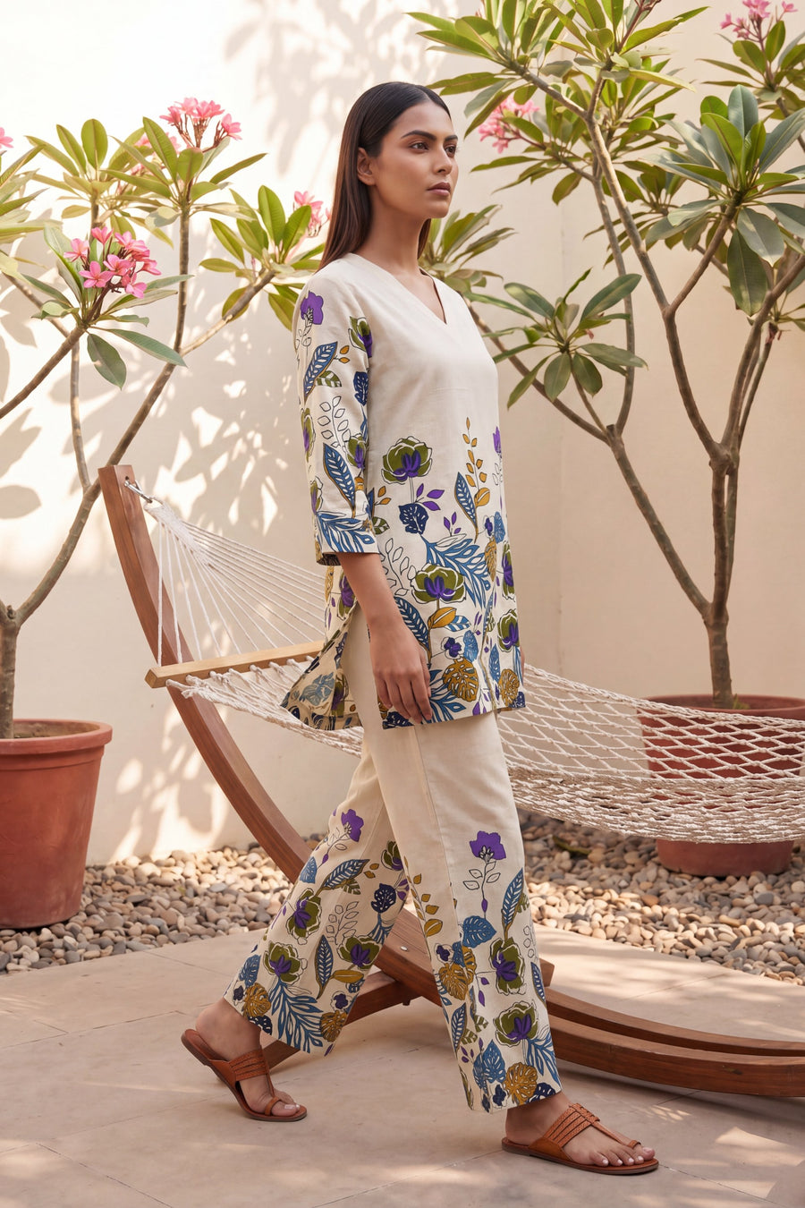 Blush Petal Drift Floral Cotton Suit Set — image 6