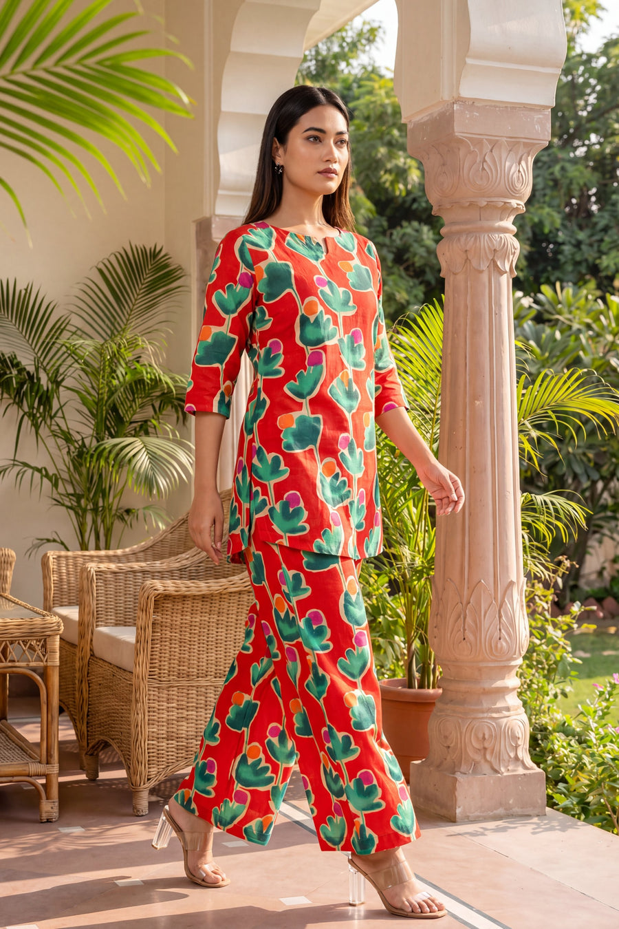 Crimson Petal Cotton Co-ord Set — image 7