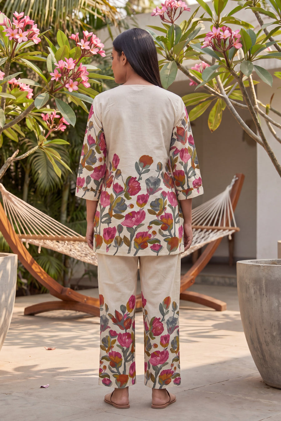 Tulip Cascade Ivory Floral Cotton Co-ord Set — image 14