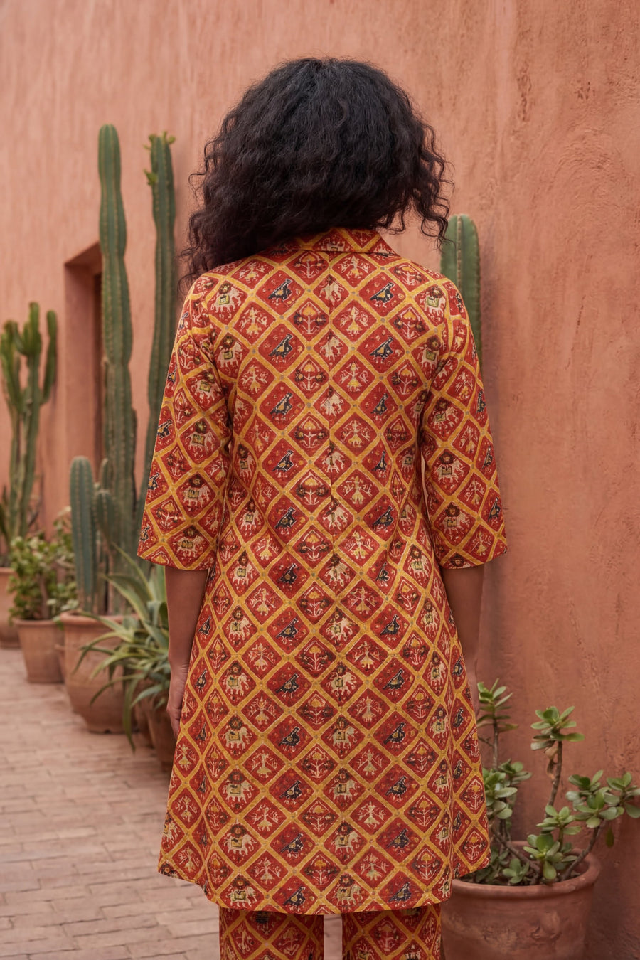 Crimson Ikat Heritage Cotton Co-ord Set — image 9