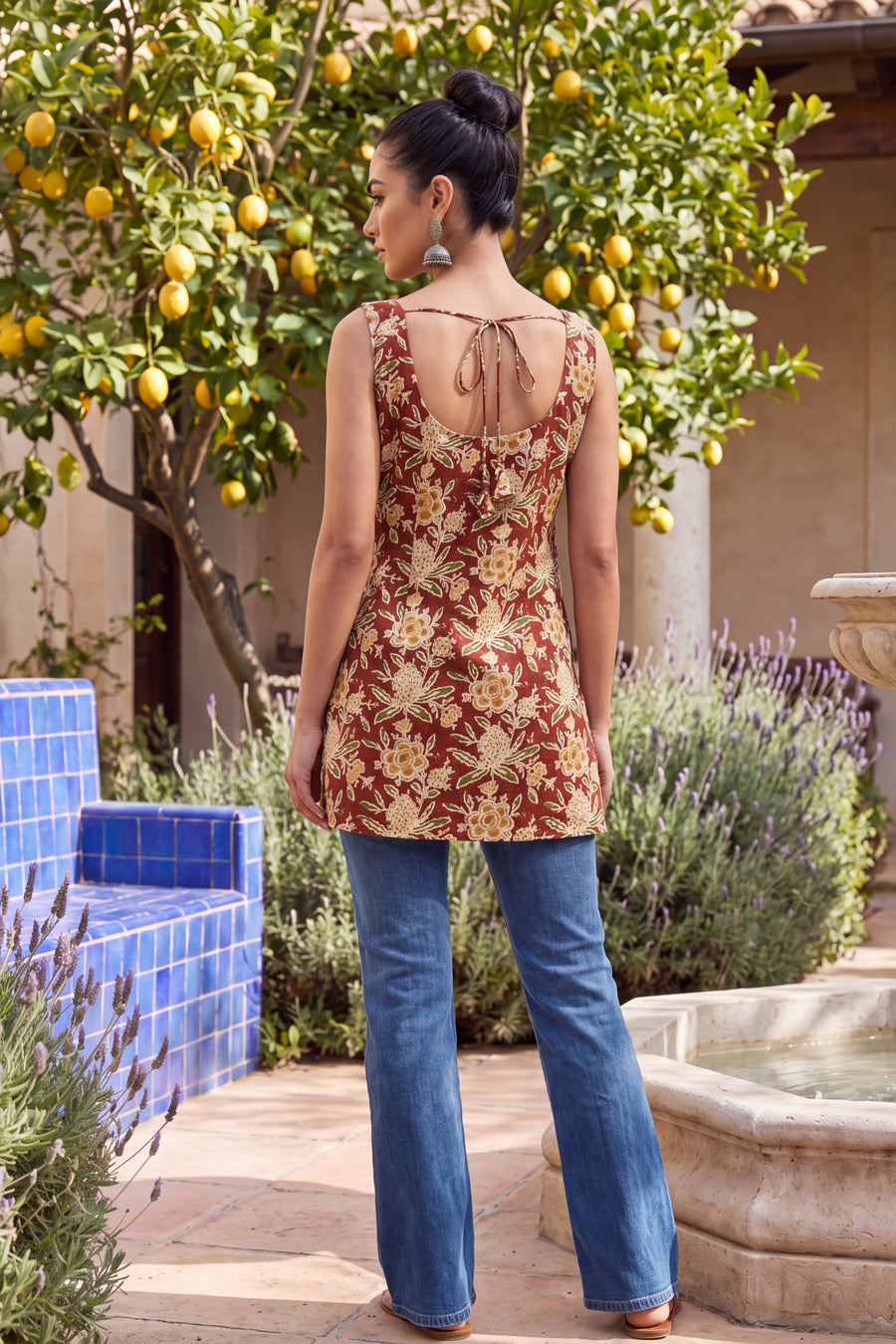 Scarlet Poppy Square Neck Cotton Top — image 7