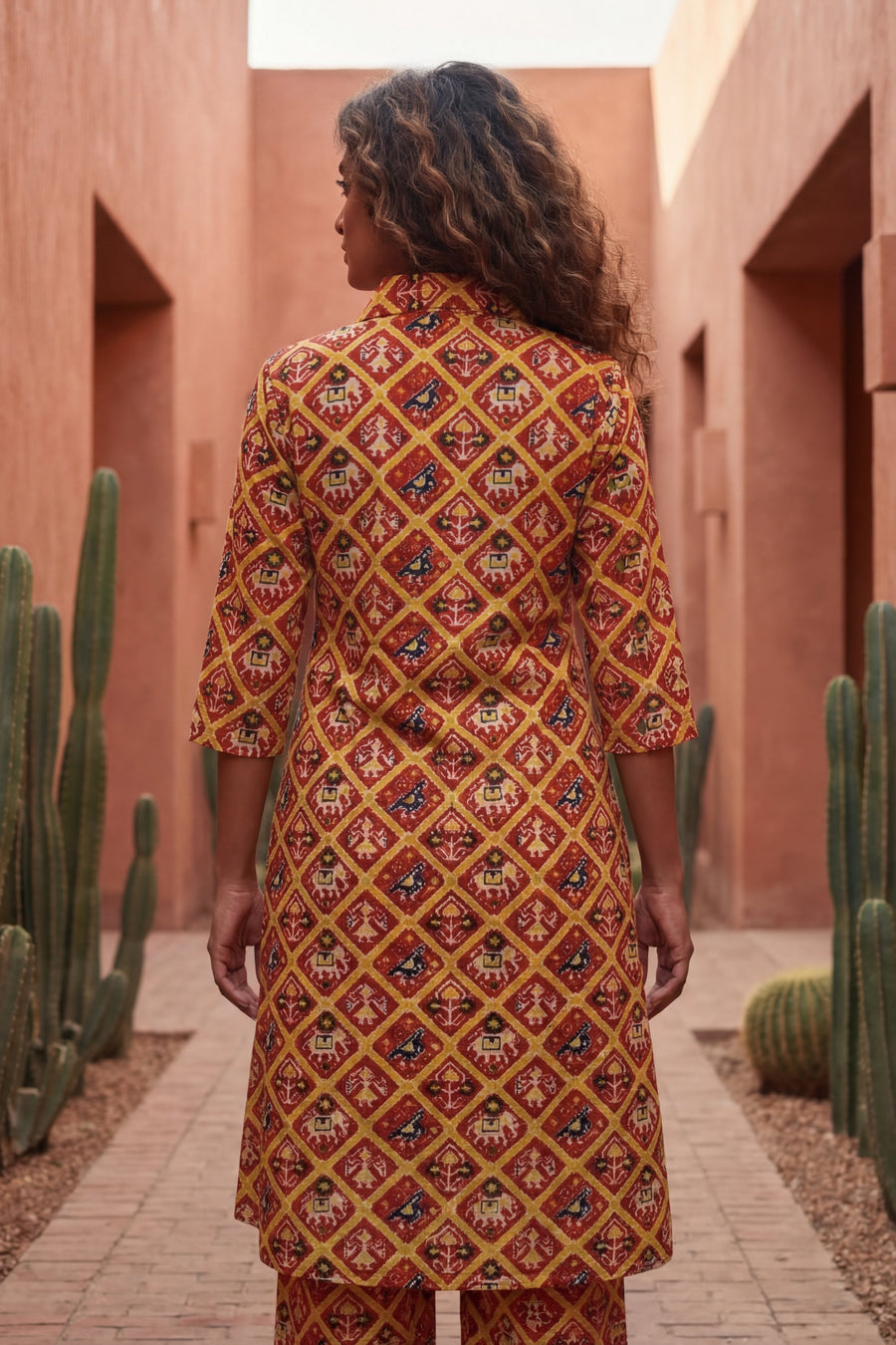 Crimson Ikat Heritage Cotton Co-ord Set — image 11