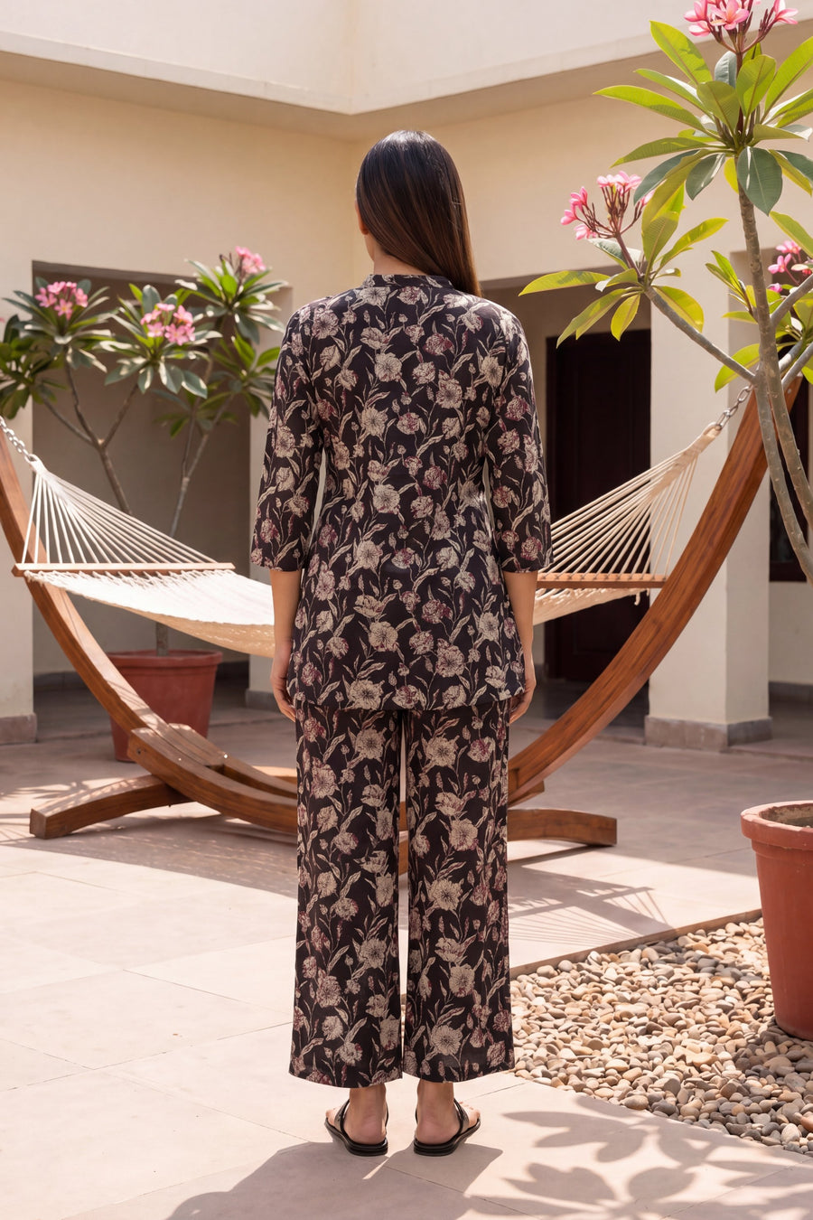 Nocturne Bloom Onyx Floral Cotton Co-ord Set — image 13