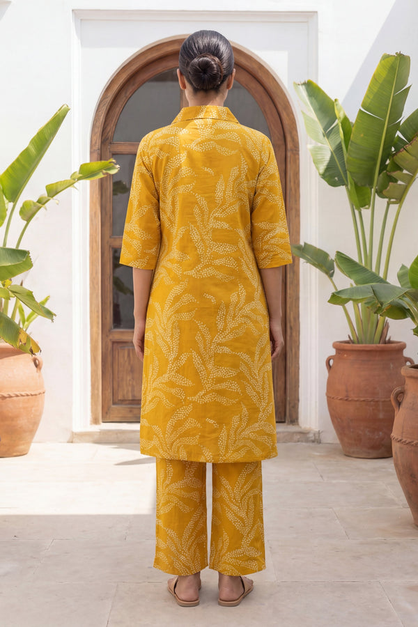 Amber Dabu Vine Print Cotton Co-ord Set