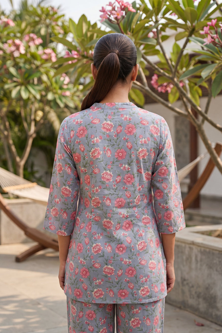 Rosewood Cluster Slate Blue Floral Cotton Co-ord Set — image 13