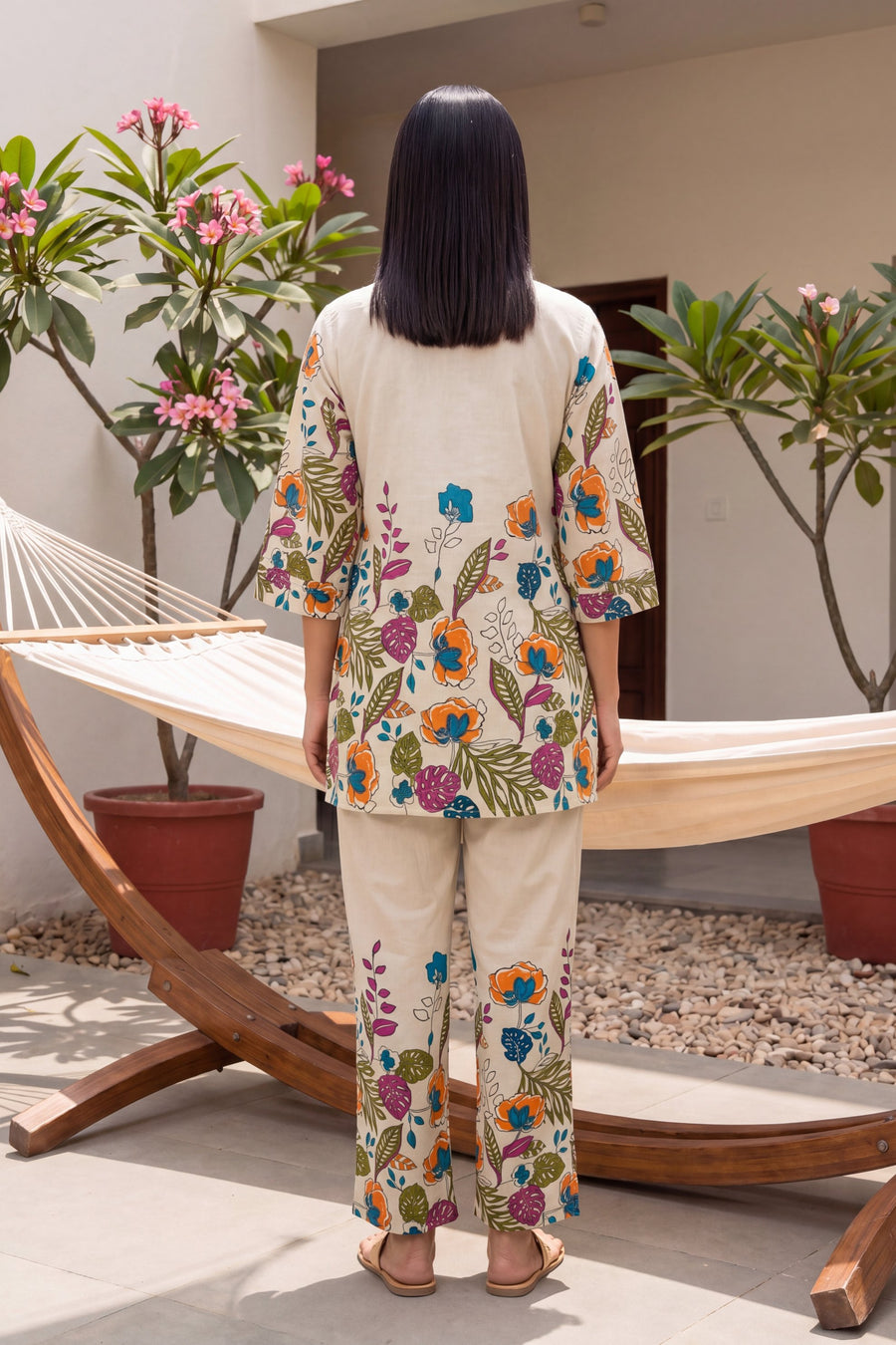 Papaya Grove Ivory Scattered Floral Cotton Co-ord Set — image 14