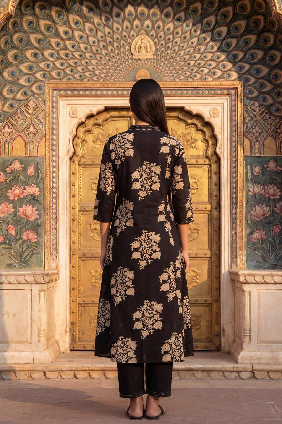 Amber Dabu Onyx Floral Cotton Suit Set — image 10