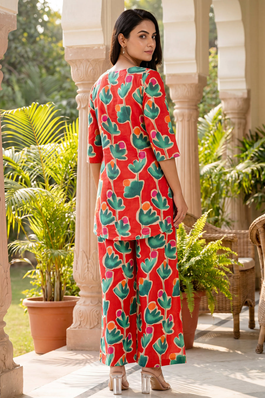 Crimson Petal Cotton Co-ord Set — image 8