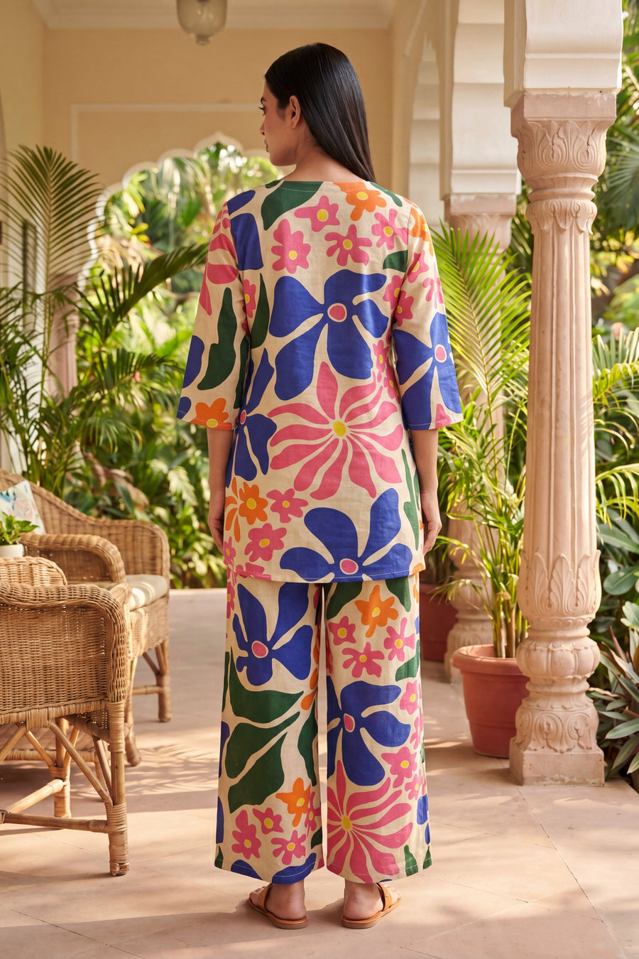 Cream Bloom Cascade Floral Cotton Co-ord Set — image 13
