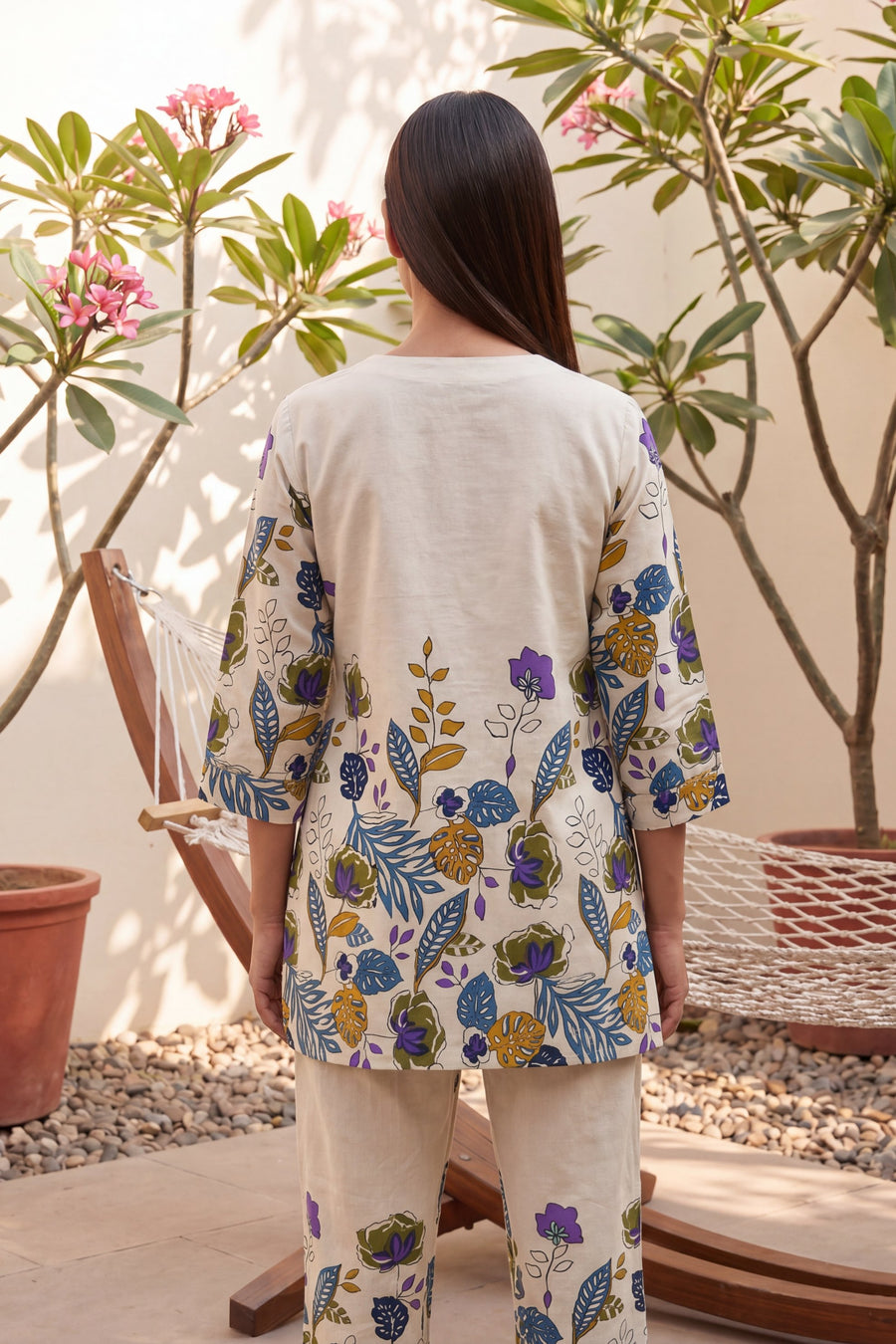 Blush Petal Drift Floral Cotton Suit Set — image 12