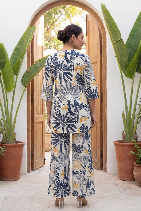 Tropical Canvas: Cream Botanical Cotton Co-ord Set